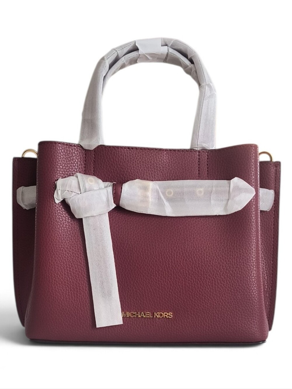 MICHAEL Michael Kors Emilia Mulberry Small Pebbled Leather Satchel